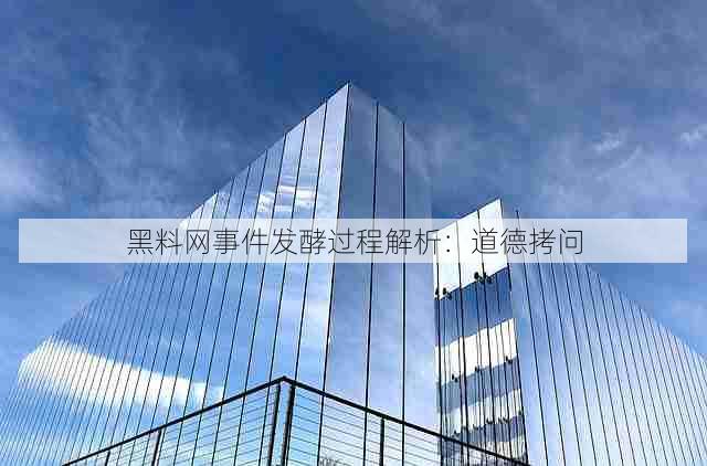 黑料网事件发酵过程解析:道德拷问
